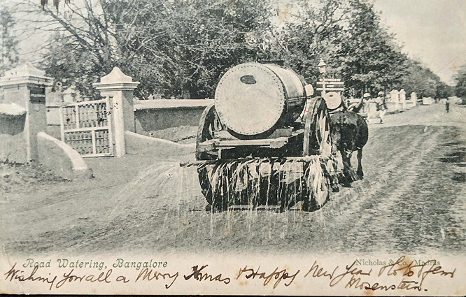 Watering of South Parade Road Bangalore, 1907 PC