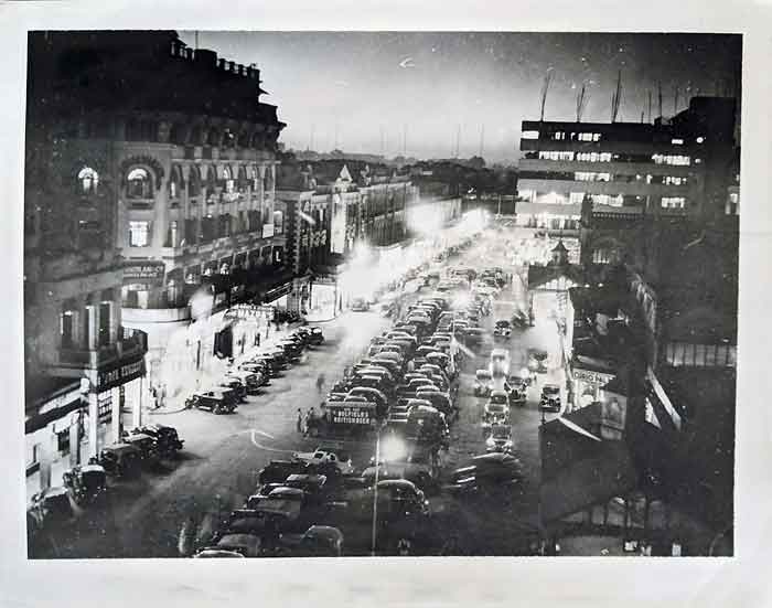 Night Scene In British Era Calcutta During WWII, 1942 Photo