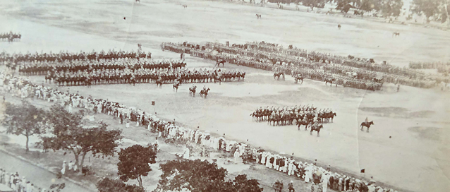 Vintage Postcard Bangalore British Cavalry Parade 1918