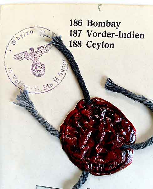 Nazi Germany's Map of Bombay With Eagle & Swastika Seal 1940s