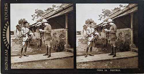 Postman During British India Era, 1902 Stereo Photo