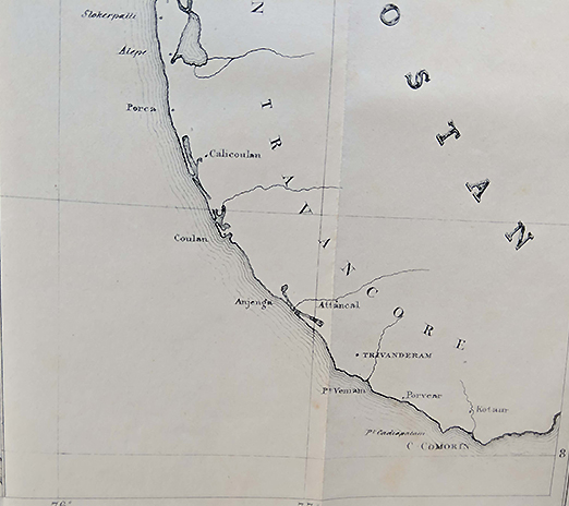 Map of Princely State of Cochin & trivandrum