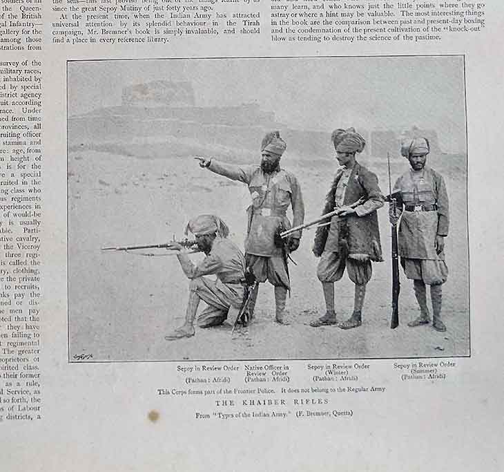 Indian Soldiers In The British Raj Army, 1895 Print