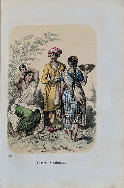 Antique Print India Brahmin Family 1861