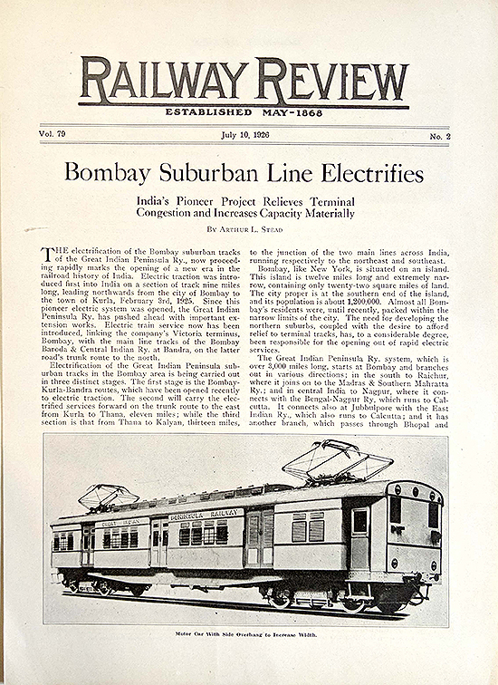 Vintage Print Bombay Suburban Line Electrifies