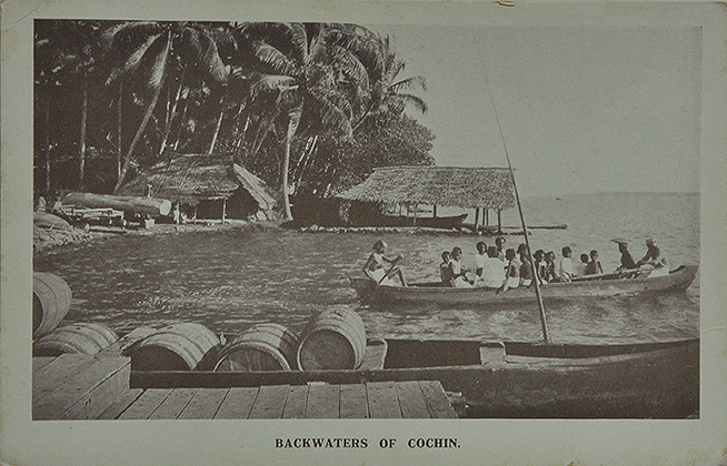 4 Vintage Postcards of Cochin, Ernakulam & Quilon Backwaters