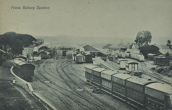 Vintage Two Postcards Railway Station Poona / Pune 1907