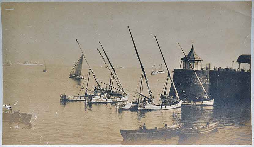 Sailing On The Coastline of Bombay - 4 Photos 1905