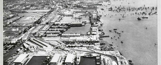 Aerial View of Harbour & Docks British Era Bombay, 1931 Print