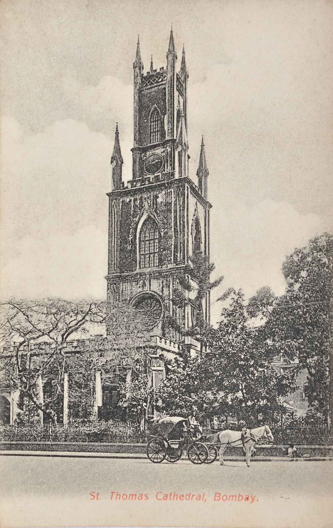 St Thomas Cathedral British Era Bombay - 2 Postcards 1907