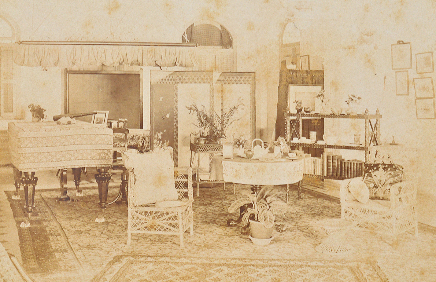 Malabar Hill Bungalow With Punkah - Old Photo 1890
