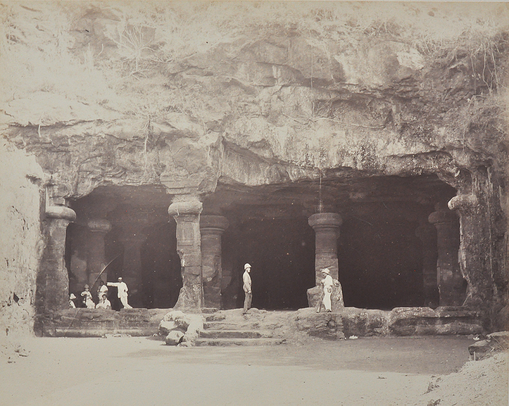 Elephanta Caves Mumbai British Era, Old Photo 1880