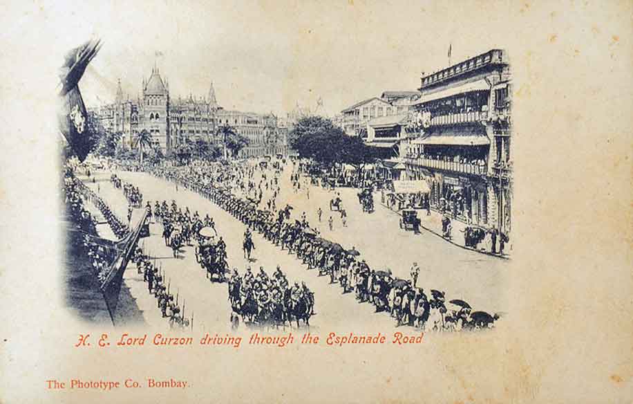 Viceroy Lord Curzon's Cavalcade Bombay, 1905 Postcard