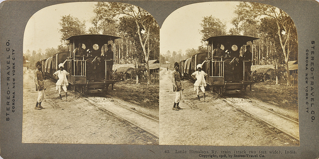 Darjeeling Toy Train, Old Stereo Photo 1908