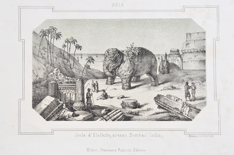 Stone Elephant Of Elephanta Island Bombay, 1850 Print