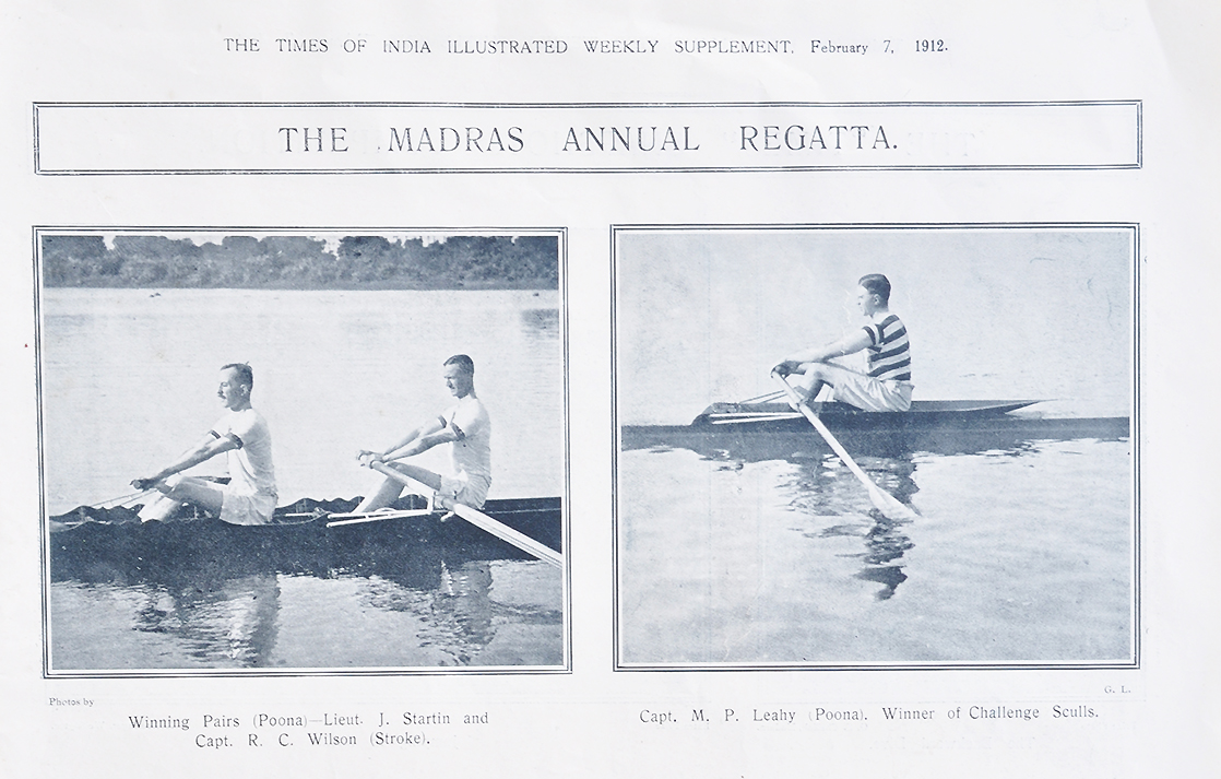 British Era Madras Boat Club Annual Regatta, 1912