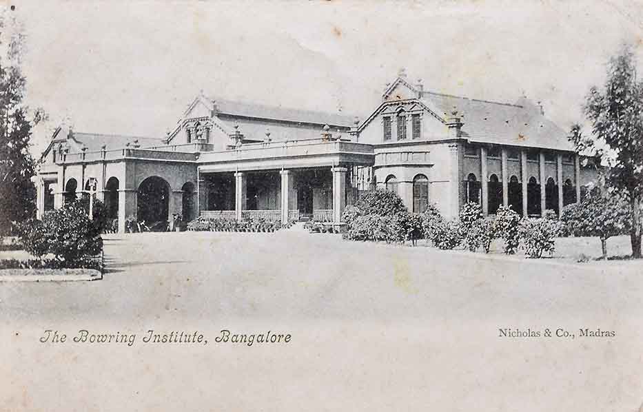 British Era Club Bowring Institute Bangalore, 1900 Postcard