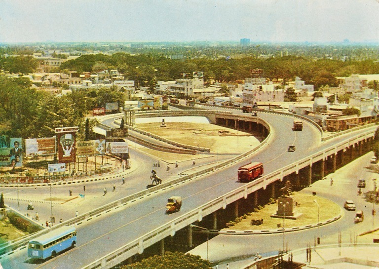 Gemini Flyover Mount Road Chennai, 1973 Postcard PastIndia