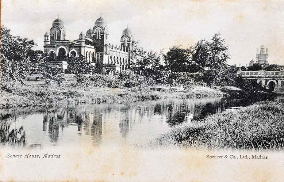 Senate House & Cooum River Madras, 1920 Postcard 