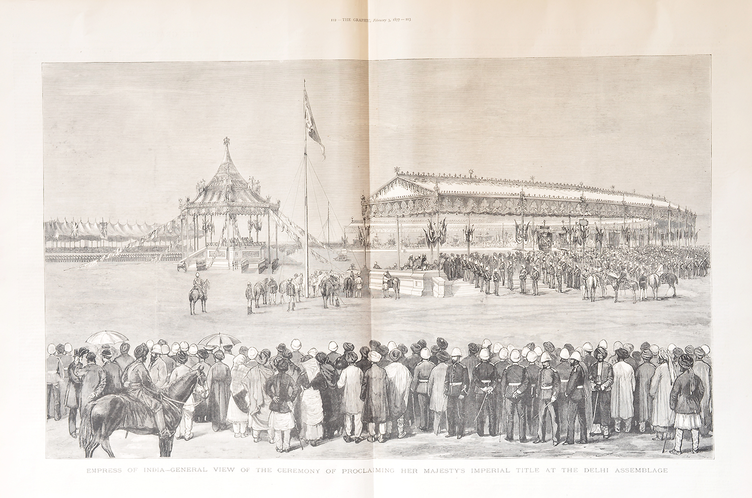 Queen Victoria's Delhi Durbar 1877, Old Print