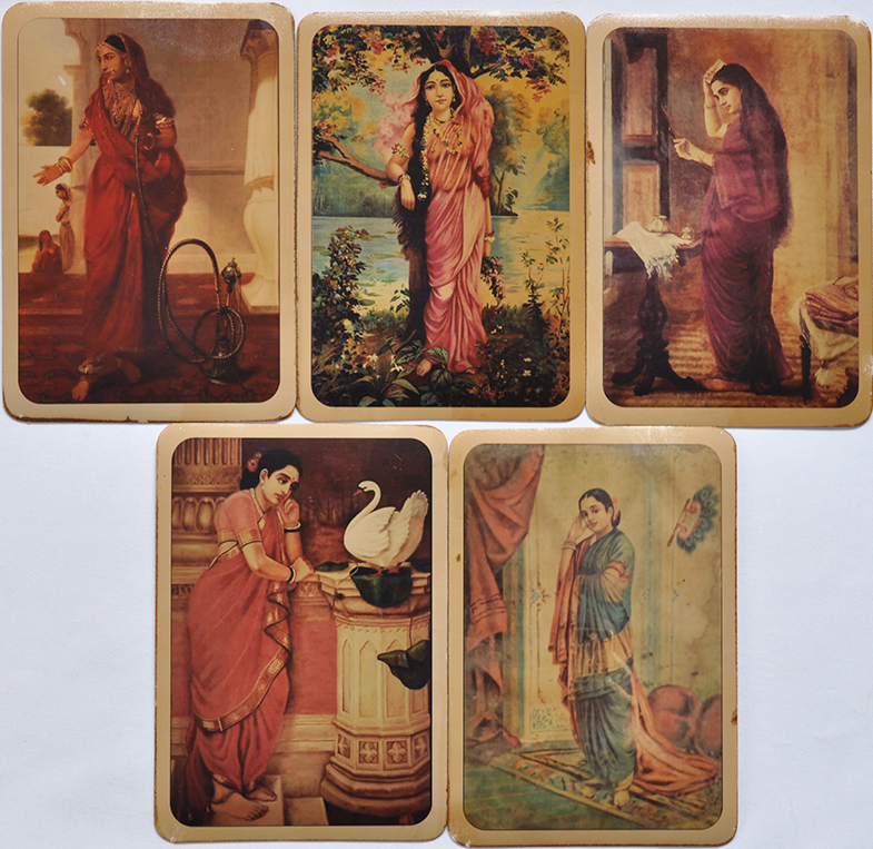 Raja Ravi Varma Women Themed Paintings, 5 PCs