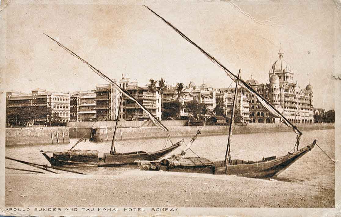 Bombay Coastline With The Taj Mahal Hotel - 4 Postcard 1906