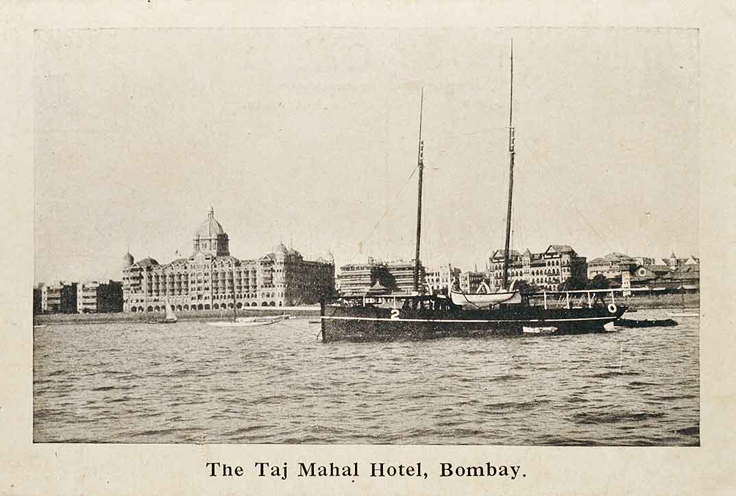 Bombay Coastline With The Taj Mahal Hotel - 4 Postcard 1906