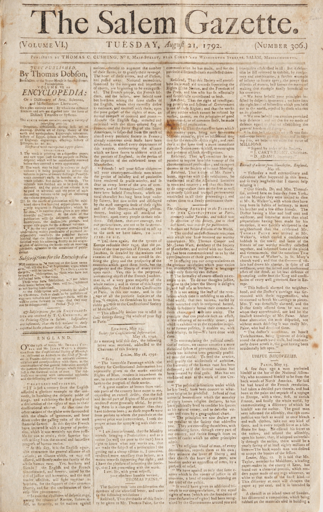 Rare 1792 Newspaper Report On The Defeat of Tipu Sultan