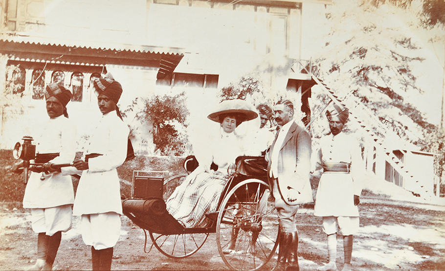 European Lady In Hand-Pulled Rickshaw In Simla, 1912 Photo