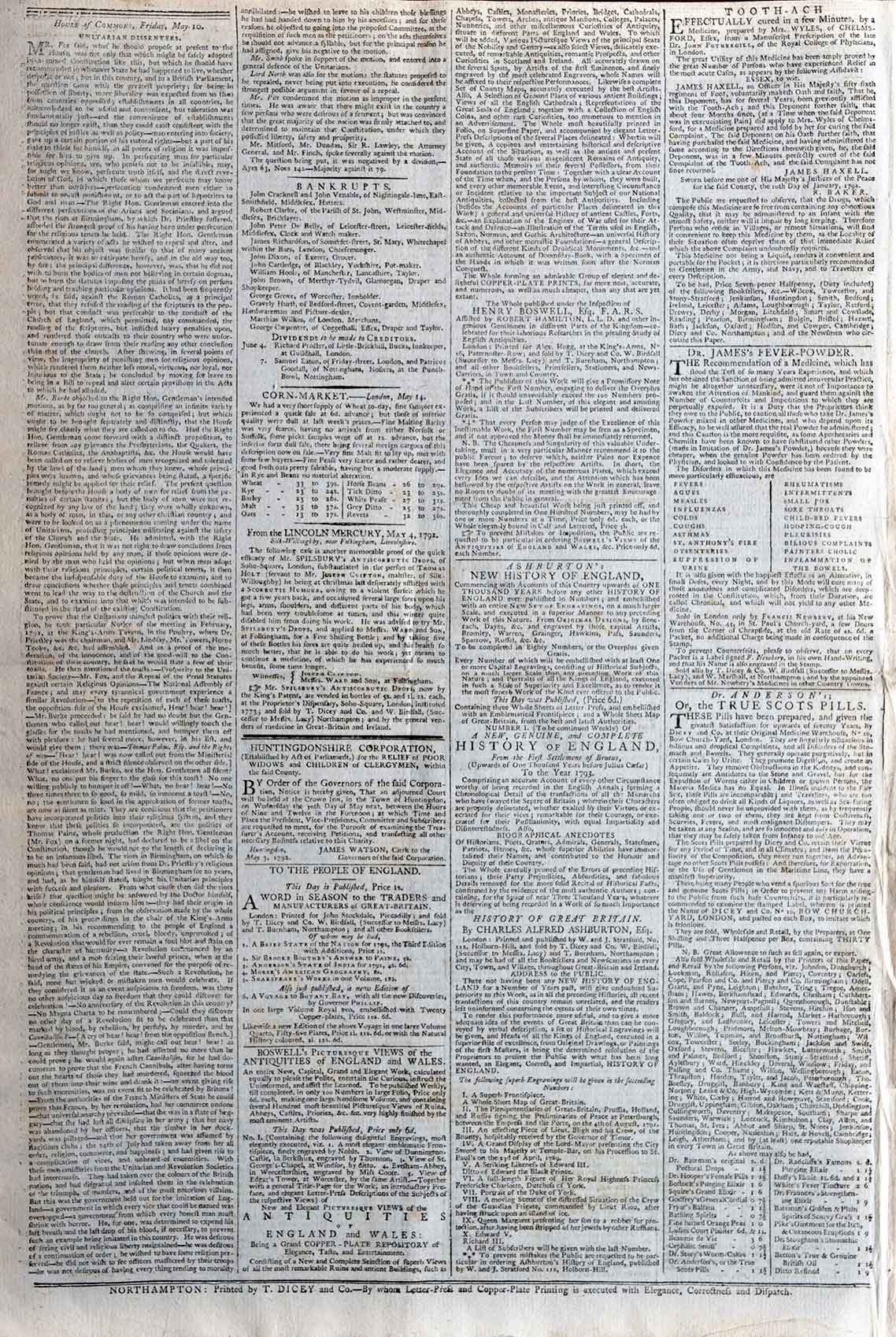 News of Siege Of Nandi Durg Fort By Cornwallis, 1792 Newspaper