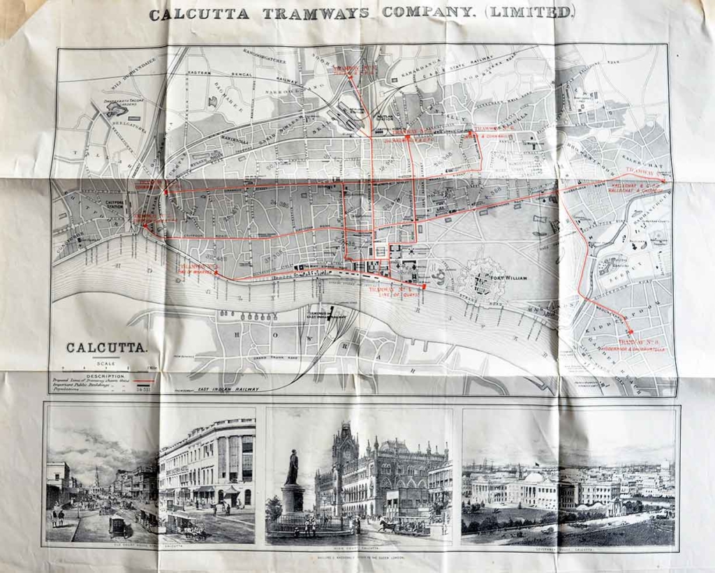 Calcutta Tramways Proposed Route Map of 1880