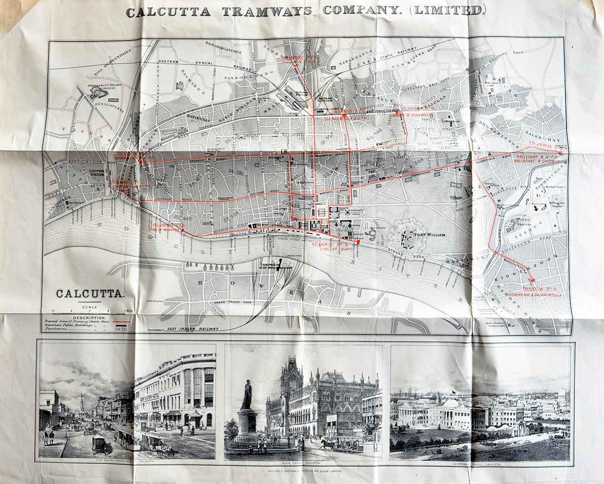 Calcutta Tramways Route Map 1880, Before The Tram Began