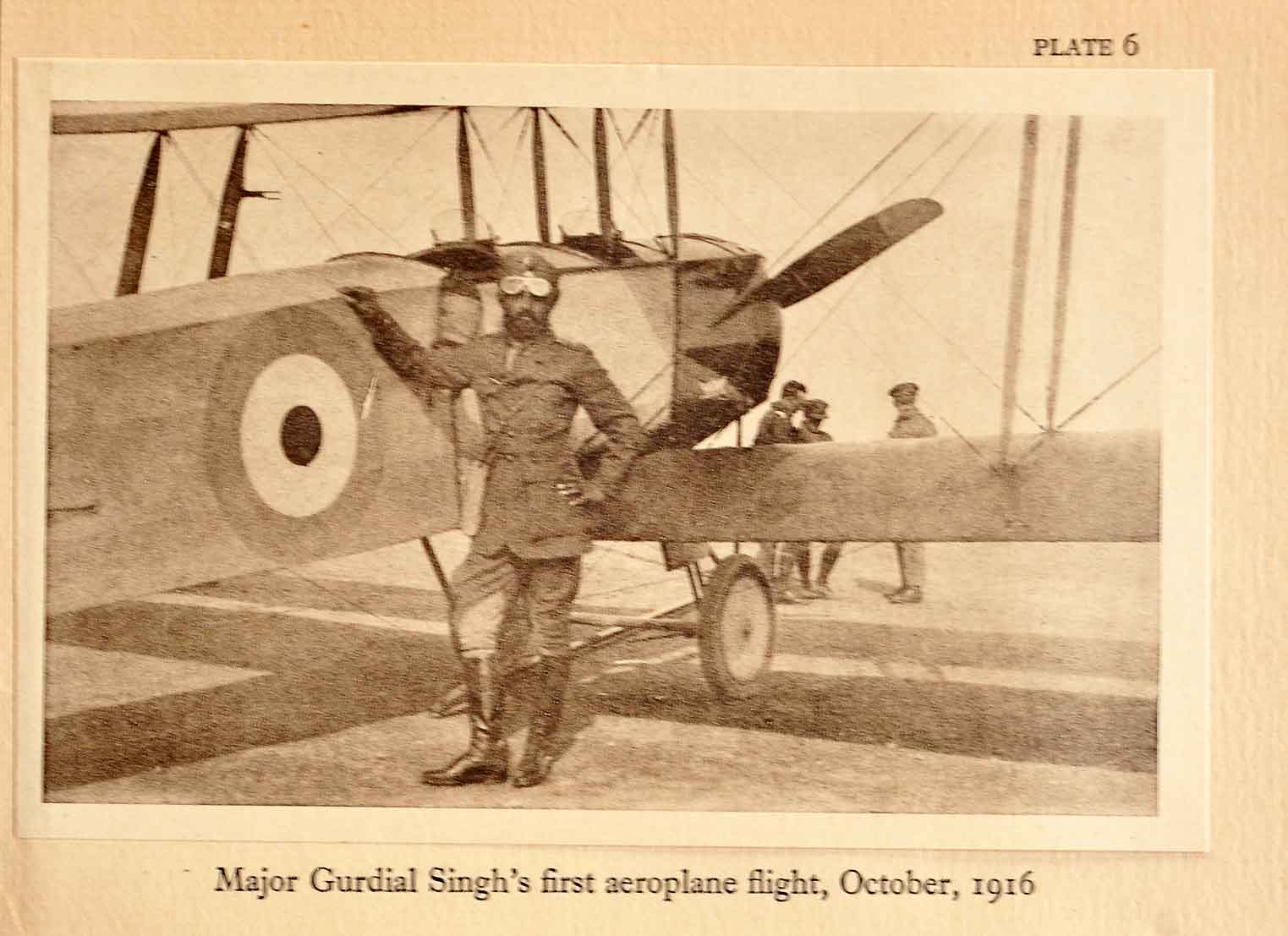 WWI Major Gurdial First Flight & Sikh Infantry Unit, 1916 Print