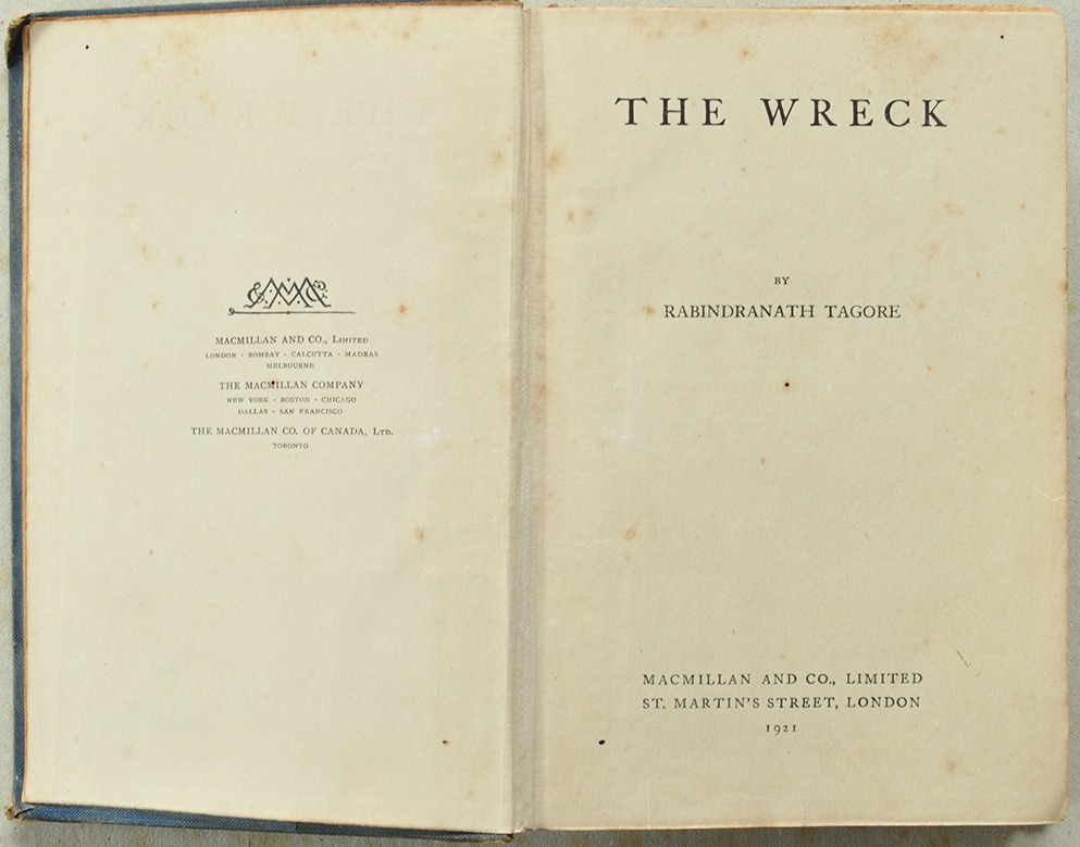 The Wreck By Rabindranath Tagore, 1921 Book