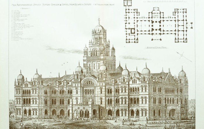 The BB&CI Railway Office At Churchgate Bombay, 1896 Print1