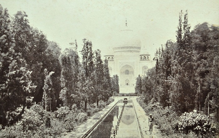 Taj Mahal Overgrown With Vegetation C19th Agra, 2 Photos 1860a