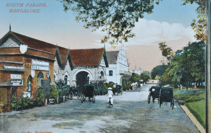 European Lady Cycling On South Parade Road, Bangalore, 1900 Postcard1