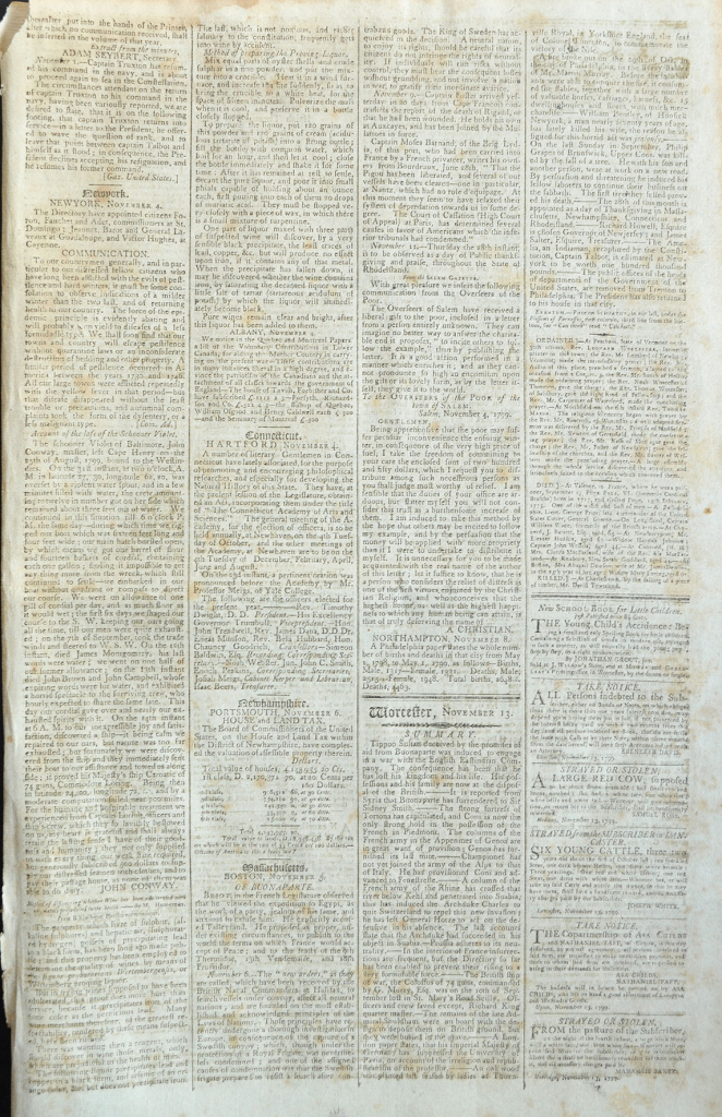 1799 American newspaper report on Tipu Sultan's death and the 4th Anglo-Mysore War